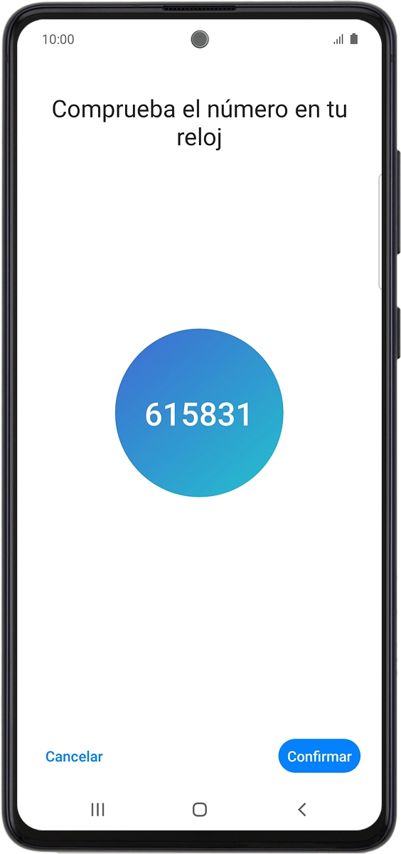 En el teléfono: Comprueba que el código coincida con el código que aparece en tu smartwatch.