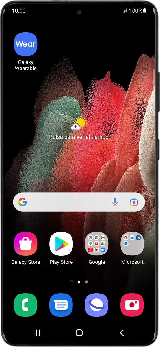 En el teléfono: Pulsa Galaxy Wearable.