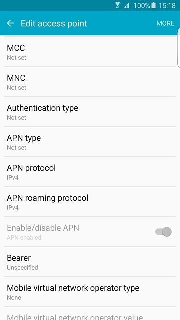 Press Authentication type.