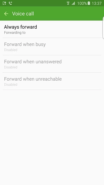 Press one of the following options:Always forward