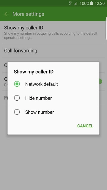 Press Hide number or Show number.