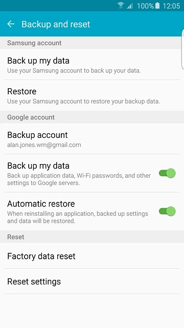 Press Factory data reset.