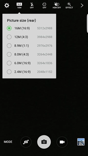 Press the required resolution.