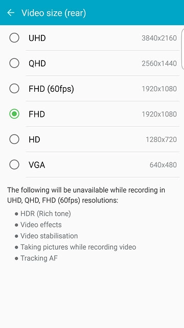 Press the required resolution.