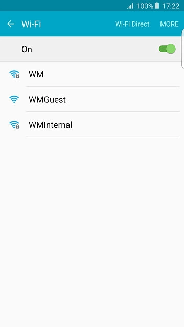 A list of Wi-Fi networks within range is displayed.Press the required Wi-Fi network.