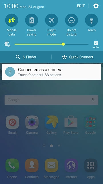 Slide your finger down the display starting from the top edge of your phone.Press the mobile data icon to turn the function on or off.