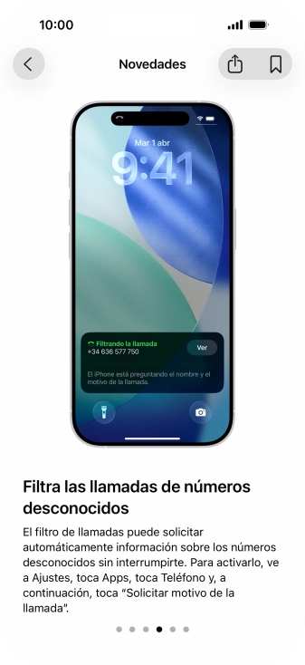 Desliza el dedo hacia arriba desde la parte inferior de la pantalla para terminar y volver a la pantalla de inicio.