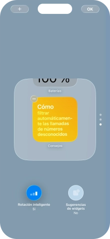 Pulsa Rotación inteligente para activar o desactivar la función.