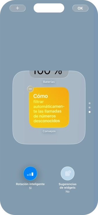 Pulsa Rotación inteligente para activar o desactivar la función.