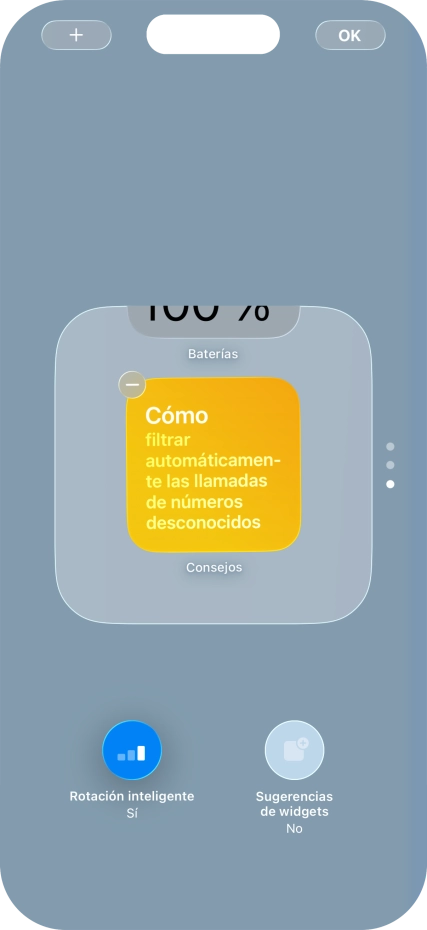 Pulsa Rotación inteligente para activar o desactivar la función.