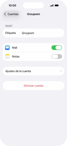 Pulsa Ajustes de la cuenta.