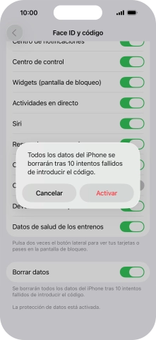 Si activas la función, pulsa Activar.