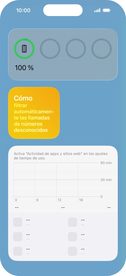 Pulsa el grupo de widgets deseado durante unos instantes.