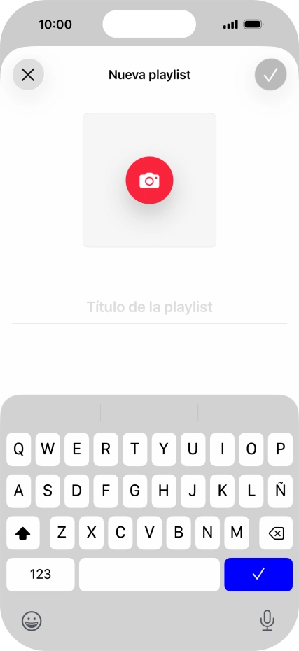Pulsa en el campo de escritura e introduce el nombre de la lista de reproducción.
