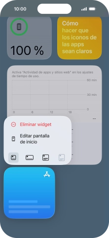 Pulsa Eliminar widget.