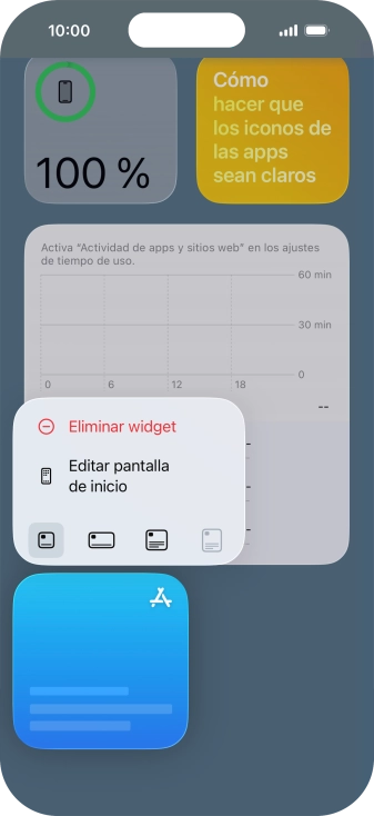 Pulsa Eliminar widget.