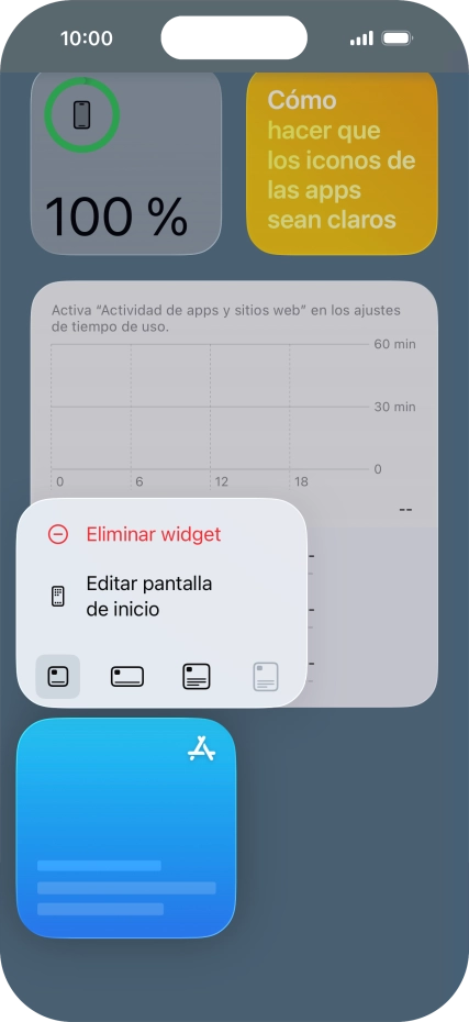 Pulsa Eliminar widget.