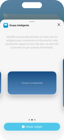 Desliza el dedo hacia la derecha o hacia la izquierda por la pantalla para seleccionar el tamaño de widget deseado.
