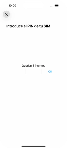Si es necesario desbloquear la tarjeta SIM, introduce el código PIN y pulsa OK.