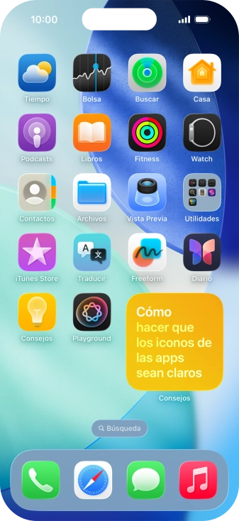 Si utilizas un grupo de widgets: Desliza el dedo hacia arriba o hacia abajo sobre el grupo para seleccionar el widget deseado.
