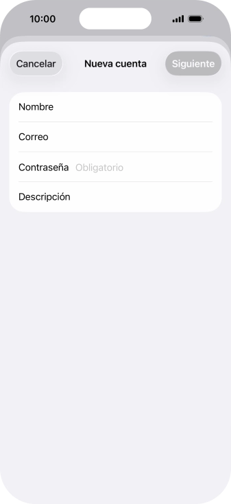 Pulsa Contraseña e introduce la contraseña de tu cuenta de correo electrónico.