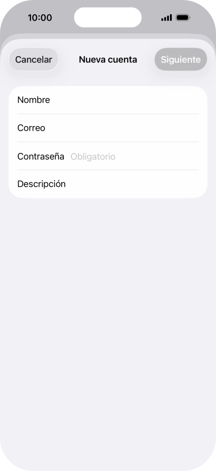 Pulsa Contraseña e introduce la contraseña de tu cuenta de correo electrónico.