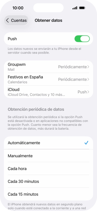 Pulsa el indicador junto a 