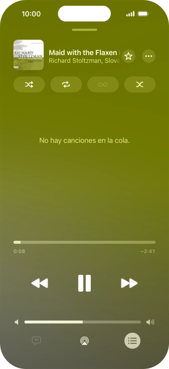 Pulsa el icono de reproducción aleatoria para activar o desactivar la función.