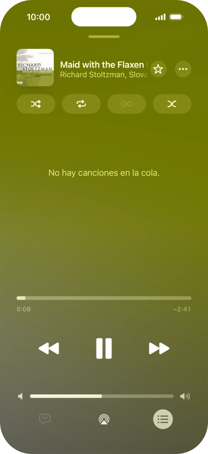 Pulsa el icono de reproducción aleatoria para activar o desactivar la función.