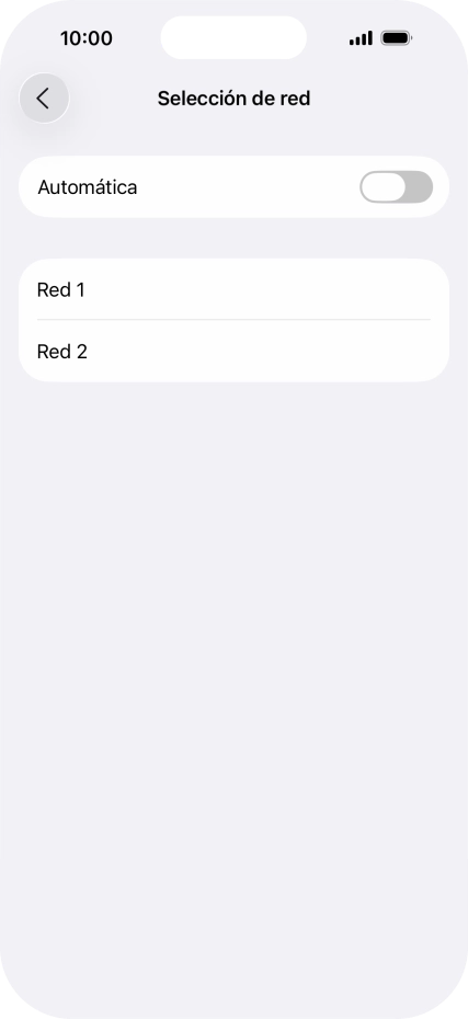 Si desactivas la función, pulsa la red deseada.
