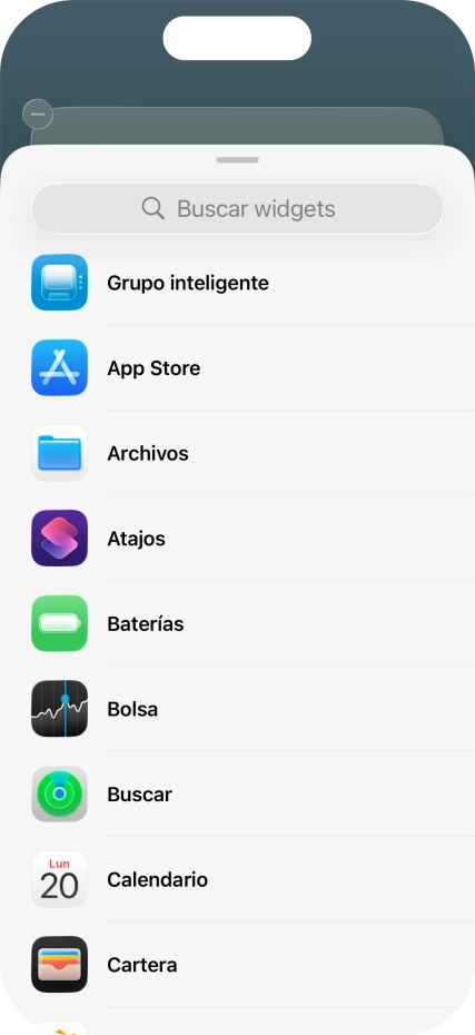 Pulsa el widget deseado.