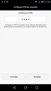 Vuelve a introducir el código PIN y pulsa Aceptar.