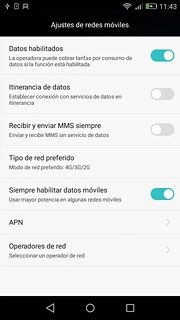 Pulsa Tipo de red preferido.