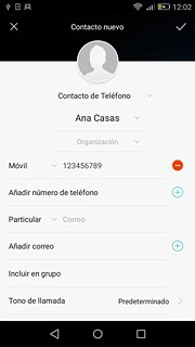 Pulsa la lista desplegable junto al número de teléfono.