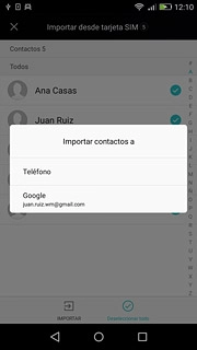 Pulsa Teléfono.Espera unos instantes mientras se copian los contactos.