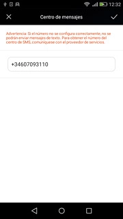 Introduce +34607003110 y pulsa el icono de aceptar.