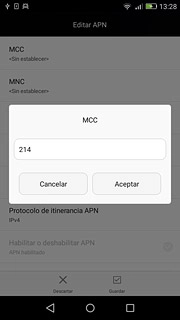Introduce 214 y pulsa Aceptar.