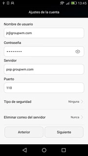 Pulsa Eliminar correo del servidor.