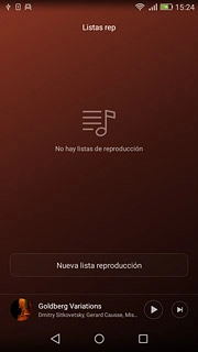 Pulsa Nueva lista reproducción.Introduce el nombre de la lista de reproducción.