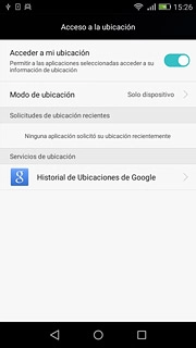 Pulsa Acceder a mi ubicación para activar o desactivar la función.