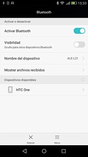 Pulsa Activar Bluetooth hasta que aparezca en la pantalla que la función está activada.
