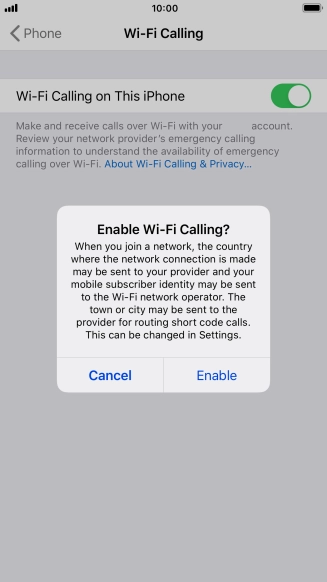 If you turn on the function, press Enable. If you turn on the function, press Enable.