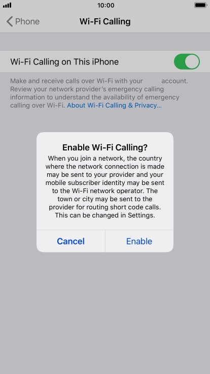 If you turn on the function, press Enable. If you turn on the function, press Enable.
