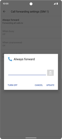Press TURN OFF.