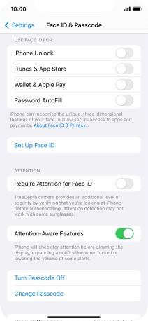 Press Turn Passcode Off and key in the phone lock code.