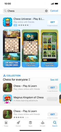 Press the required app. Press the required app.
