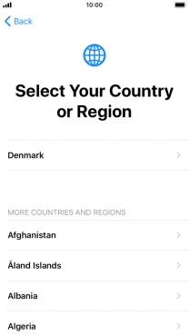 Press the required country or area.