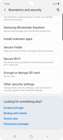 Press Other security settings. Press Other security settings.