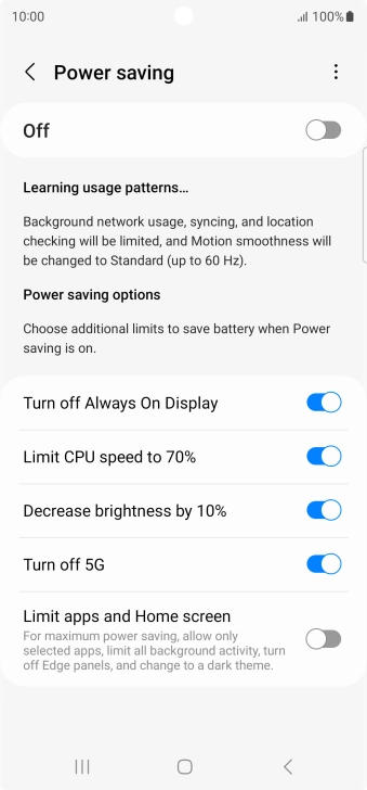 Press the indicators next to the required settings. Press the indicators next to the required settings.