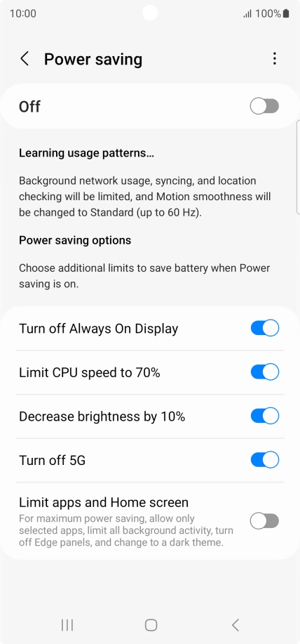 Press the indicators next to the required settings. Press the indicators next to the required settings.